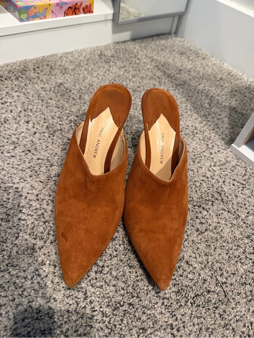 Paul Andrew Suede Pointed-Toe Mules